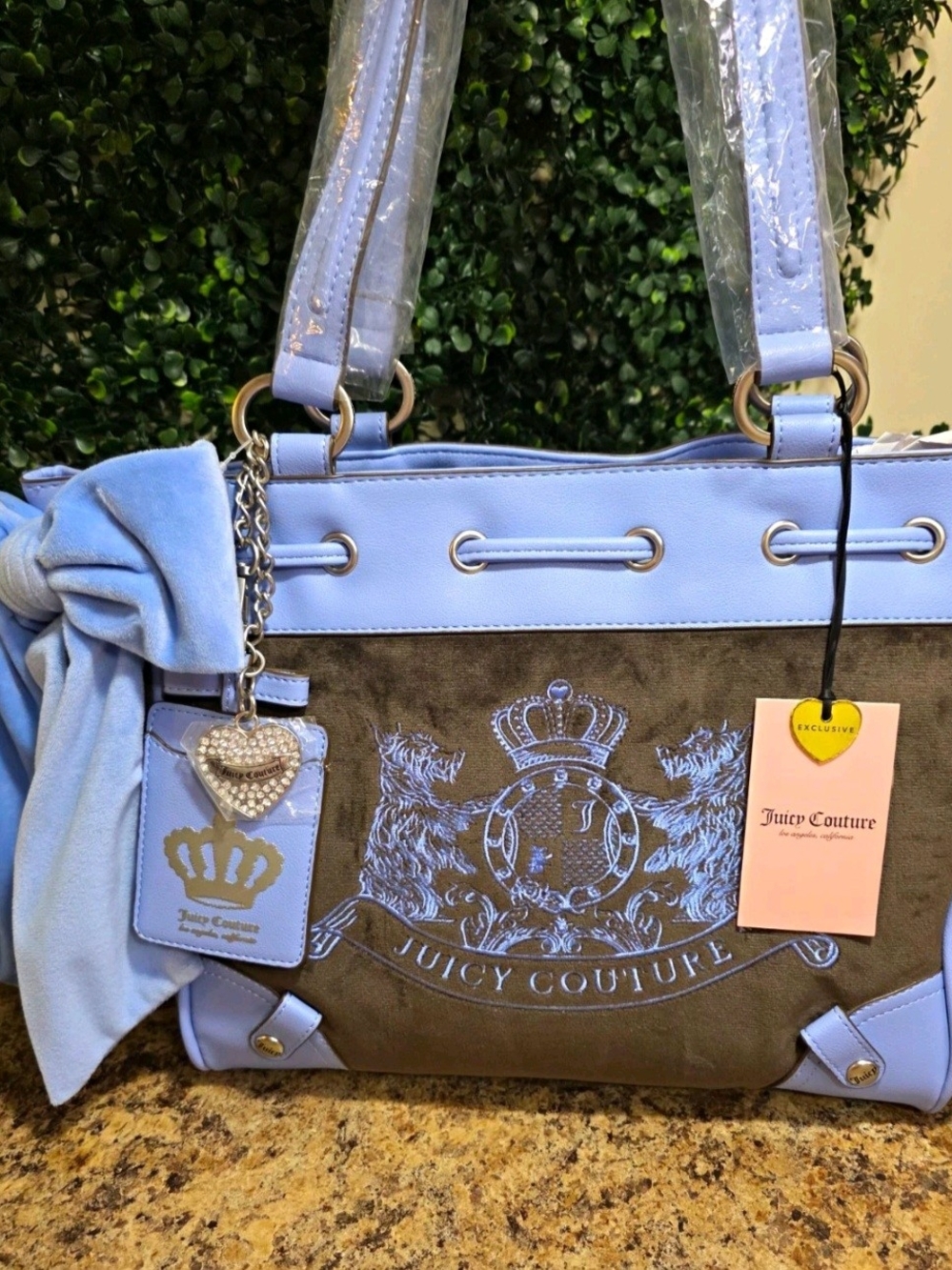 Juicy Couture Scottie Dogs Chocolate/Belair Blue Daydreamer Tote Bag